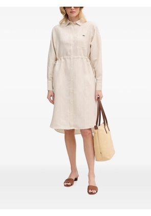 Lacoste striped asymmetric dress - Neutrals