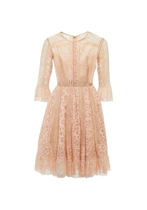 Elie Saab ruffled lace dress - Pink