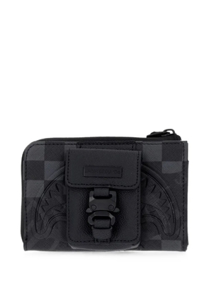 Sprayground Shark Mouth checkered wallet - Black