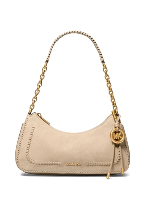 Michael Kors medium Nolita whipstitch-trim chain-link shoulder bag - Neutrals