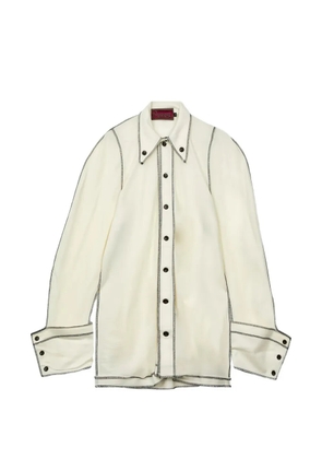 Christopher Nemeth contrast-stitch wide-cuff shirt - Neutrals
