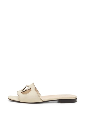 Gucci Pre-Owned Interlocking GG cut-out slides - White