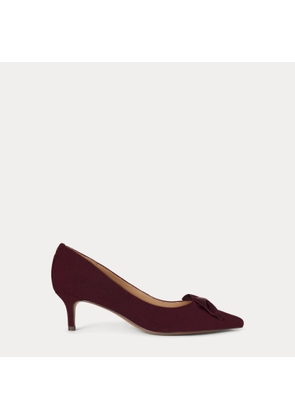 Adrienne Bow-Trim Suede Pump