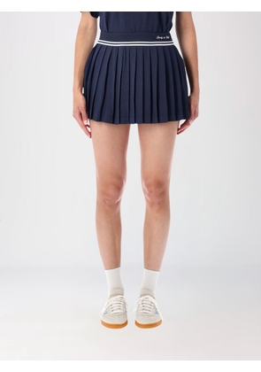 SPORTY & RICH Pleated Tennis Mini Skirt with Contrasting Embroidered Logo