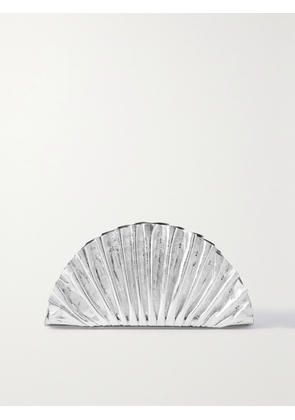 Cult Gaia - Nala Ruched Metallic Leather Clutch - Silver - One size