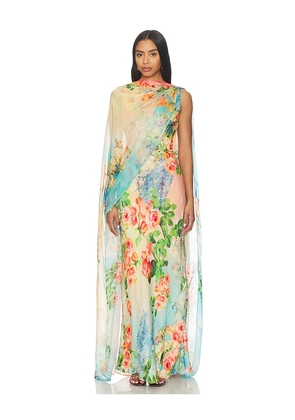 HEMANT AND NANDITA Maxi Dress With Sash in Multi. Size S. Also in XS, M, L, XL.