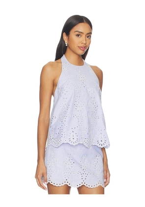 HEMANT AND NANDITA Halter Neck Top in Blue. Size S. Also in XXS, XS, M, L, XL.