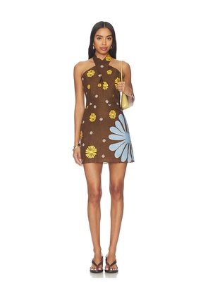Cala de la Cruz Veneta Dress in Brown. Size XS. Also in S, M, L.