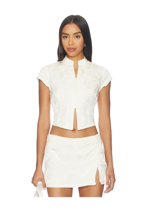 Amanda Uprichard Lina Top in Ivory. Size XS. Also in S, M, L, XL.
