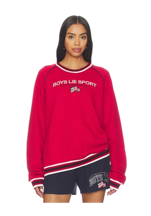 Boys Lie Sport Kara Crewneck Sweatshirt in Red. Size XS/S. Also in M/L.