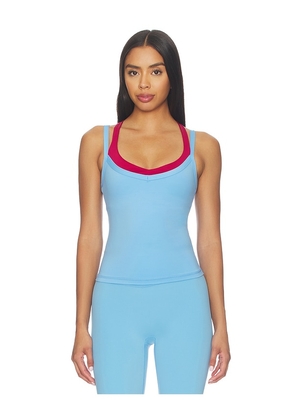 FORM X Olivia Jade V Layered Tank Top in Baby in Blue. Size S. Also in M, L, XS.