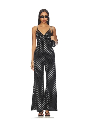 fleur du mal Open Back Jumpsuit in Black & White. Size 0. Also in 2, 4, 6, 8, 10.