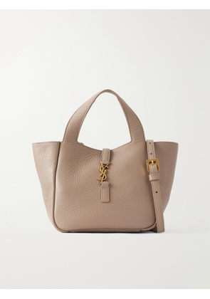 SAINT LAURENT - Le 5 Á 7 Baby Bea Cassandre-embellished Leather Tote - Brown - One size