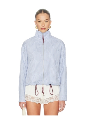 Maude Club Riley Shirt Jacket in Baby Blue. Size XS. Also in S, M, L, XL.