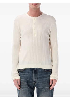 OUR LEGACY ribbed-knit henley top - Neutrals