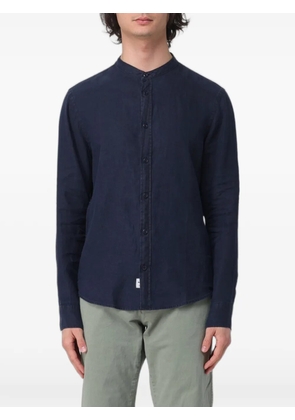 Blauer linen mandarin-collar shirt - Blue