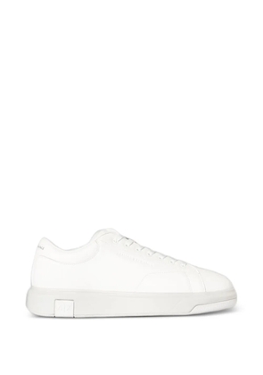 Emporio Armani logo-print leather sneakers - White