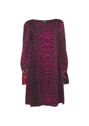 Roberto Cavalli Vintage leopard-print shift mini dress - Purple