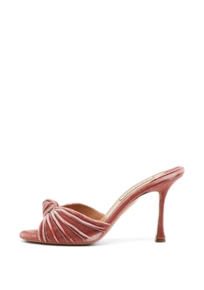 Aquazzura knot-detail velvet sandals - Pink