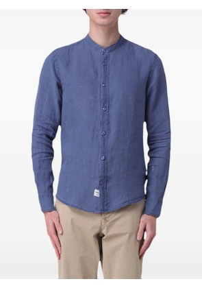Blauer linen mandarin-collar shirt - Blue