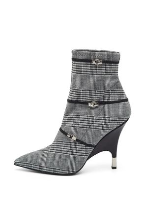 Giuseppe Zanotti Vintage check stretch fabric ankle boots - White