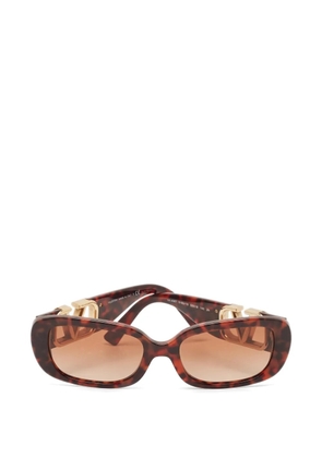 Valentino Garavani Pre-Owned VLogo rectangle-frame sunglasses - Brown