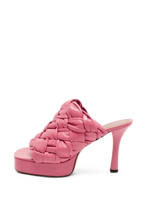 Bottega Veneta Pre-Owned Intrecciato-leather heeled sandals - Pink