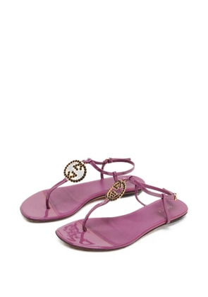 Gucci Pre-Owned Interlocking G crystal-embellished sandals - Purple
