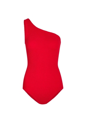 Hunza G Nancy crinkle-effect swimsuit - Red