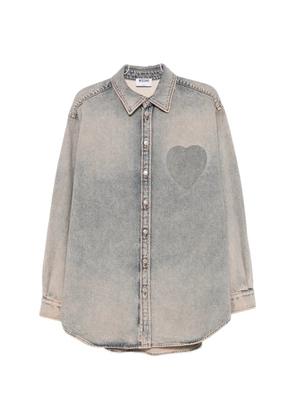 Moschino heart-patch shirt - Grey