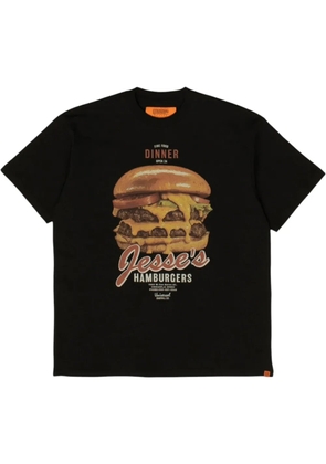 UNIVERSAL OVERALL hamburger-print T-shirt - Black
