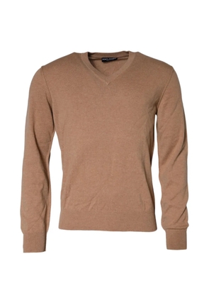 Dolce & Gabbana V-neck cashmere T-shirt - Brown