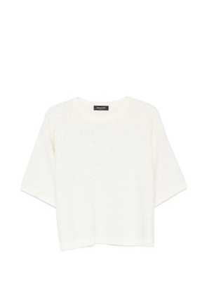 Fabiana Filippi sequin-embellished short-sleeve wool T-shirt - Neutrals