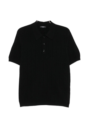 Balmain ribbed-knit polo shirt - Black