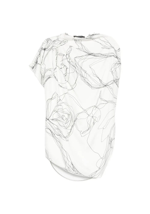 Fabiana Filippi floral-print draped top - Blue