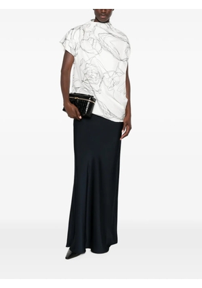 Fabiana Filippi floral-print draped top - Blue