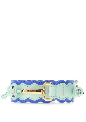 FENDI Strap You scalloped leather shoulder strap - Green
