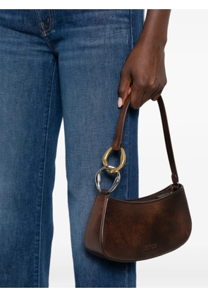 STAUD Ollie interlocking-link leather shoulder bag - Brown