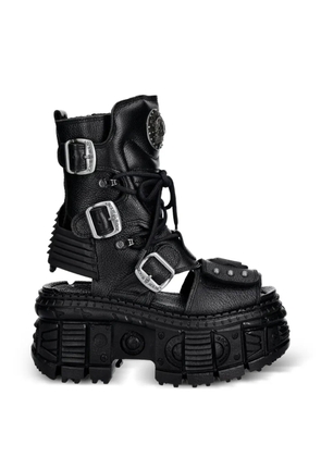 NEW ROCK buckle-fastening platform sandals - Black