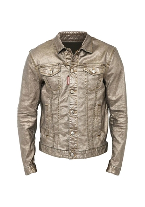 DSQUARED2 metallic-effect logo-patch jacket - Gold