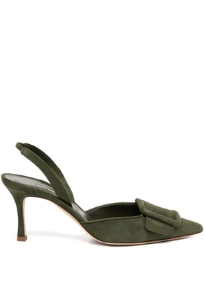 Manolo Blahnik 70mm Maysli heeled pumps - Green