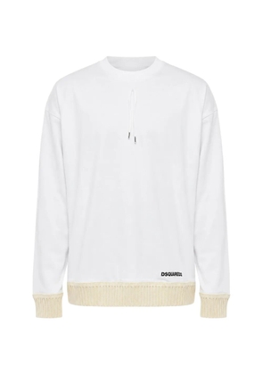 DSQUARED2 ribbed-trim long-sleeve T-shirt - White