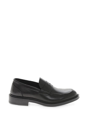 Amedeo Testoni polished-leather penny loafers - Black