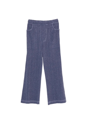Pleats Please Issey Miyake denim-effect trousers - Blue