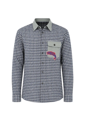 DSQUARED2 checked-pattern patch-detail shirt - Blue