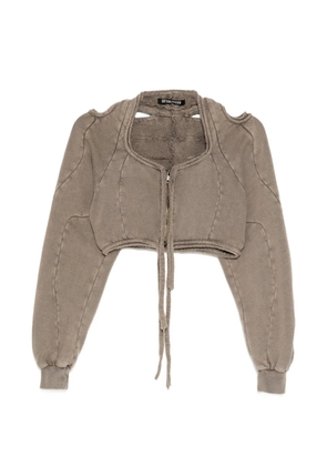Ottolinger cropped zip-up hoodie - Brown