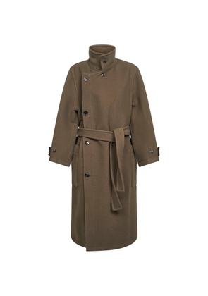 LEMAIRE belted wrap-design coat - Brown