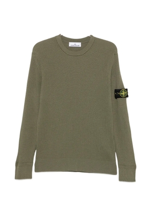 Stone Island ribbed-knit logo-patch sweater - Green