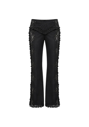 DSQUARED2 lace-inset ruffled trousers - Black