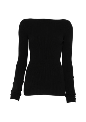 Rick Owens cut-out ribbed-knit top - Black